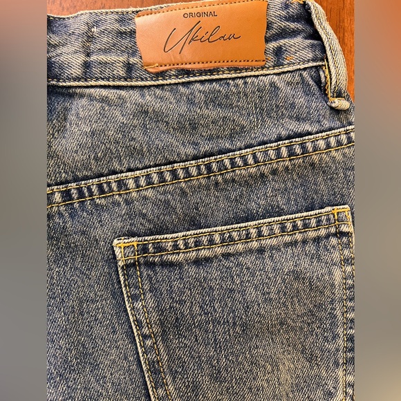 YUQI STUDIO UKLAN Jeans Trendy Wide Legs High Waist High quality Well made Sz M - Picture 6 of 9